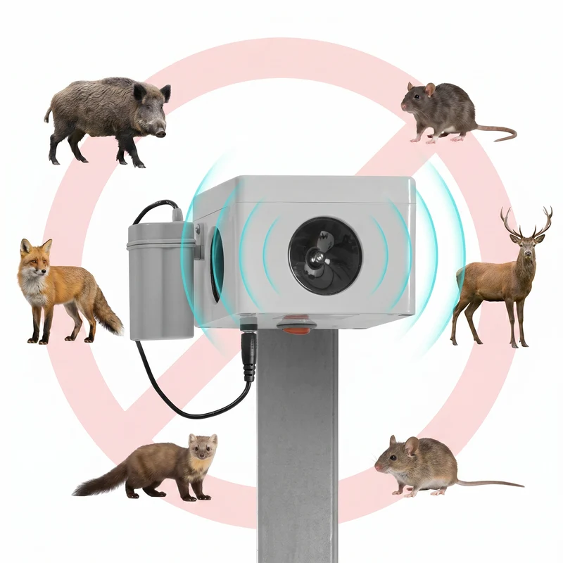 HexGuard - Ultraschallabwehr gegen Marder, Mäuse, Ratten und Füchse für Garten & Dachboden - 360° Wirkung