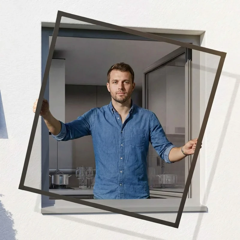 SLIMLINE Fliegengitterfenster mit Rahmen, zum Einhängen