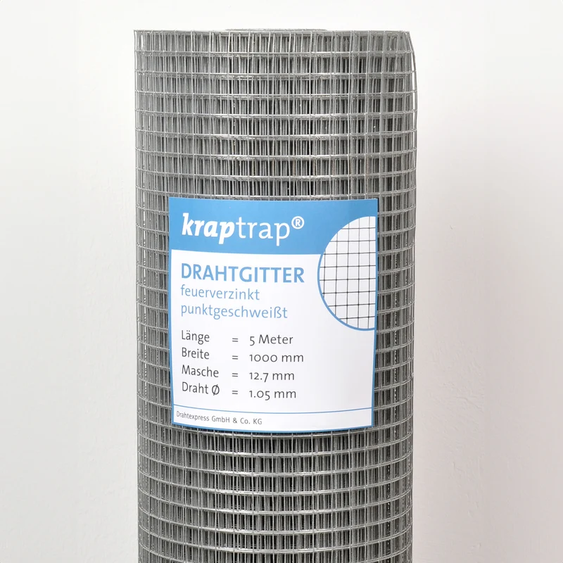 Kraptrap® feuerverzinktes Drahtgitter 12,7 x 12,7 mm mit 1,05 mm Stärke