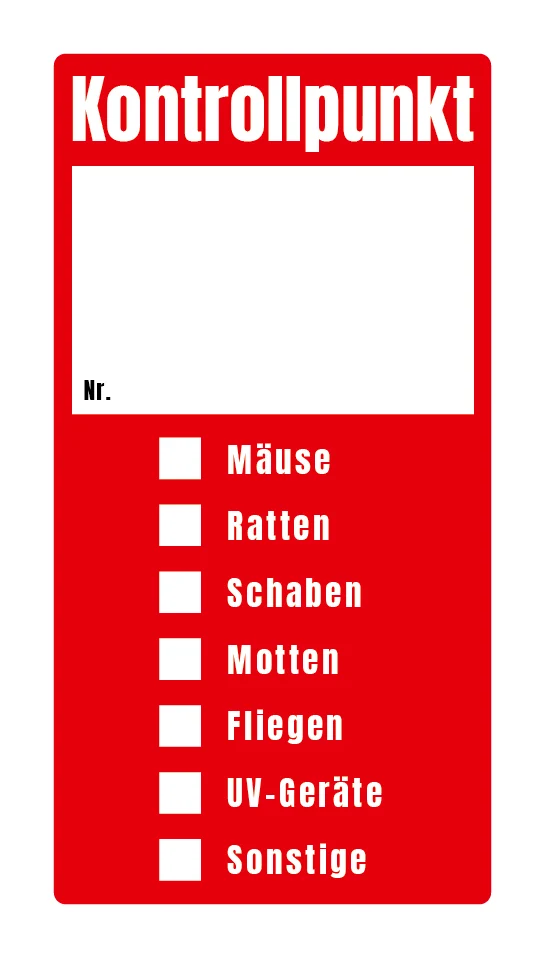 Kontrollpunkt Informationsaufkleber