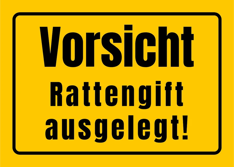 Gelber Rattengift Warnaufkleber