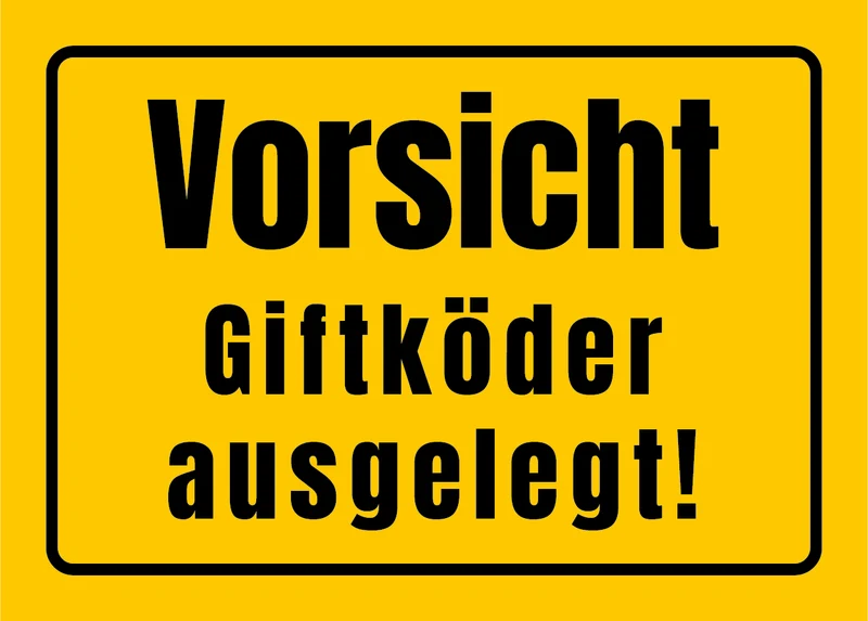 Gelber Giftköder Warnaufkleber