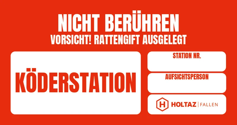 Vorsicht! Rattengift ausgelegt - Warnaufkleber