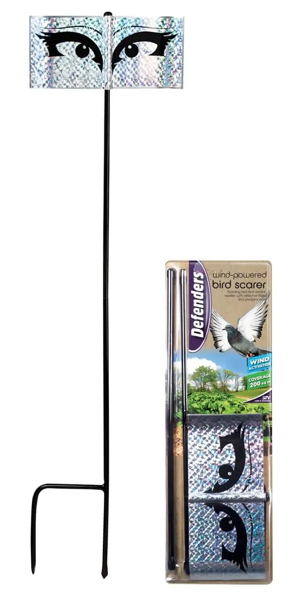 Windrad mit beweglichen Augen gegen Vögel und Tauben