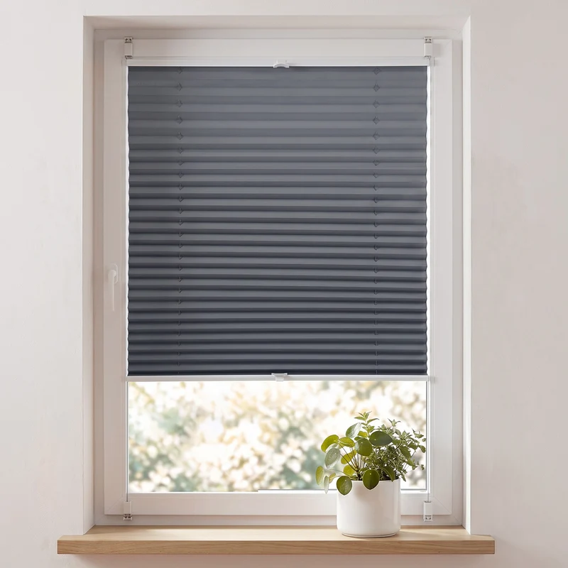 Sekey Plissee ohne Bohren Klemmfix – Lichtschutz & Sichtschutz für Fenster und Tür | Dunkelgrau