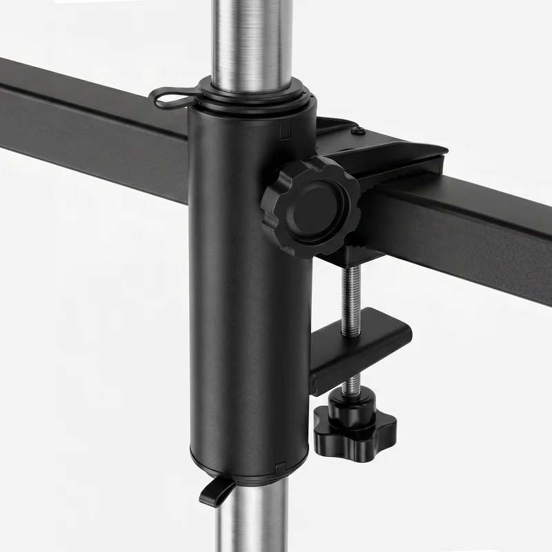 Sekey Sonnenschirmhalter für Balkon – Klemmhalterung für Geländer, platzsparender Schirmständer ohne Bohren, für runde & eckige Geländer (Ø 20–50 mm) & Schirmstöcke 19–38 mm, Schwarz-Metall