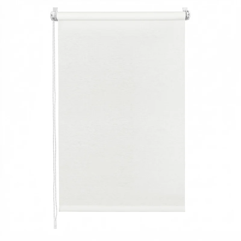 Sekey Klemmfix Seitenzugrollo in Leinenoptik Weiß – Lichtdurchlässiges Rollo ohne Bohren mit Klemmträgern & Schraubmontage, Uni Fensterrollo aus Papier-Polyester-Stoff
