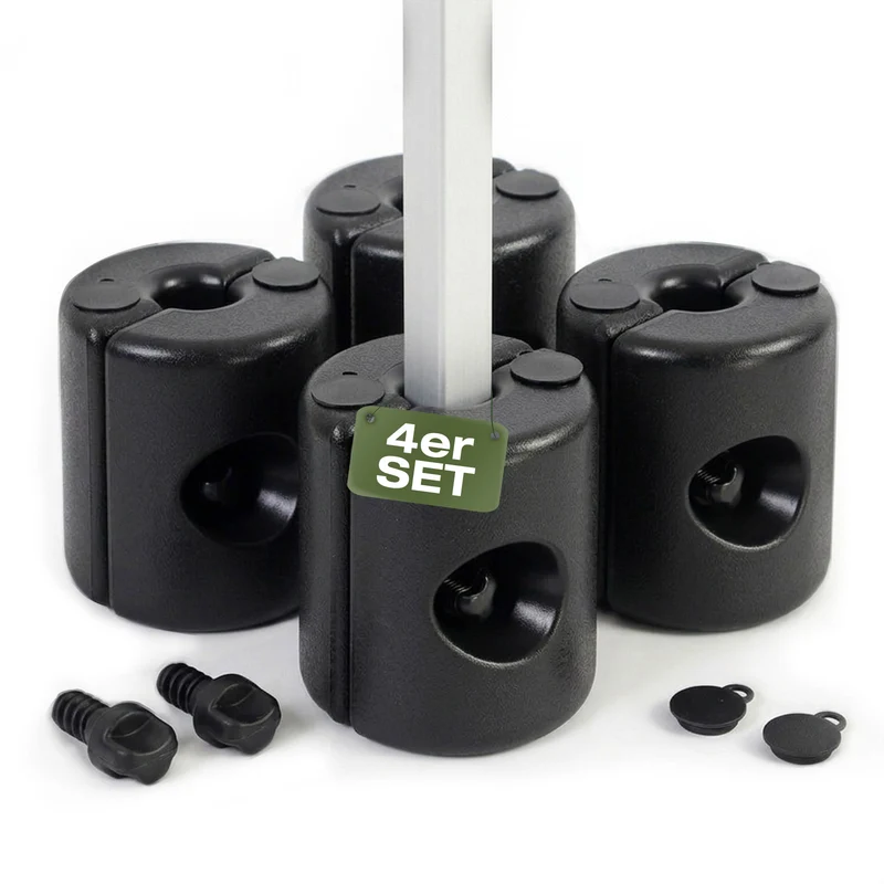 Sekey Pavillon Gewichte 4er Set – bis 64 kg befüllbar mit Wasser & Sand, HDPE wetterfest, Standfüße für Pavillon, Gartenzelt & Partyzelt, einfache Montage