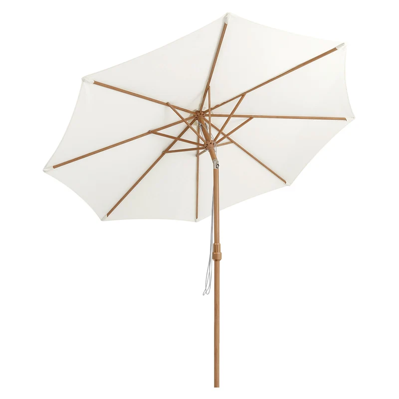 Sekey Sonnenschirm Ø300 cm in Holzoptik – mit Auto-Kippfunktion, 180g/m² Polyester UV50+, Eisenmast 48 mm & 8 Stahlstreben, großer Gartenschirm für Balkon, Terrasse & Garten