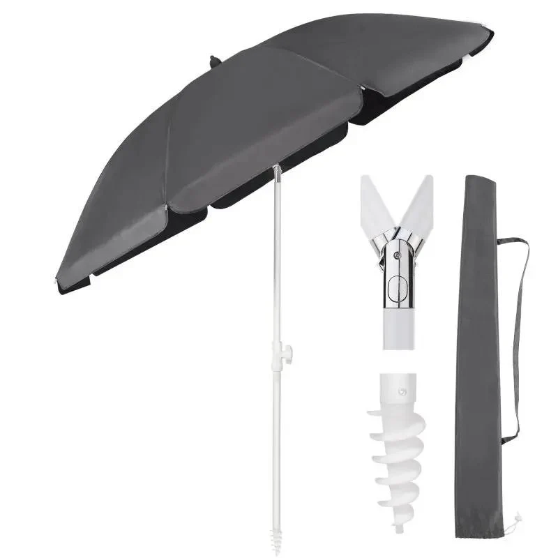 Sekey 160 cm Strandschirm mit Schutzhülle und Bodenhülse, Sonnenschutz UV50+