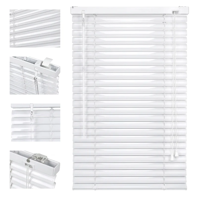 Sekey Aluminium Jalousie ohne Bohren – Klemmfix Jalousie für Fenster, 25 mm Alu-Lamellen, Lichtschutz & Sichtschutz, weiß