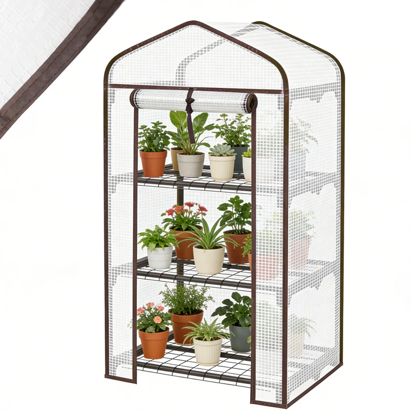 Sekey Mini Tomatengewächshaus 3 Etagen – Winterfestes Balkon-Gewächshaus für Indoor & Outdoor mit flexiblem Pflanzsystem
