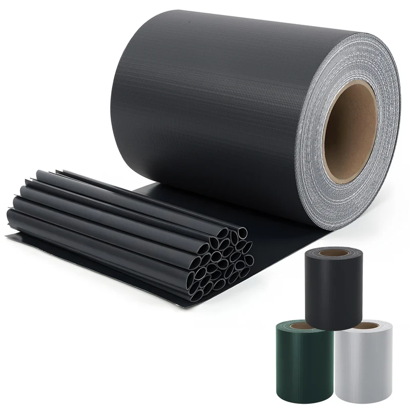 Sekey PVC Sichtschutzstreifen für Doppelstabmattenzaun – Sichtschutzband mit Befestigungsclips, UV-beständig & Wetterfest, Windschutz für Gartenzaun, Anthrazit