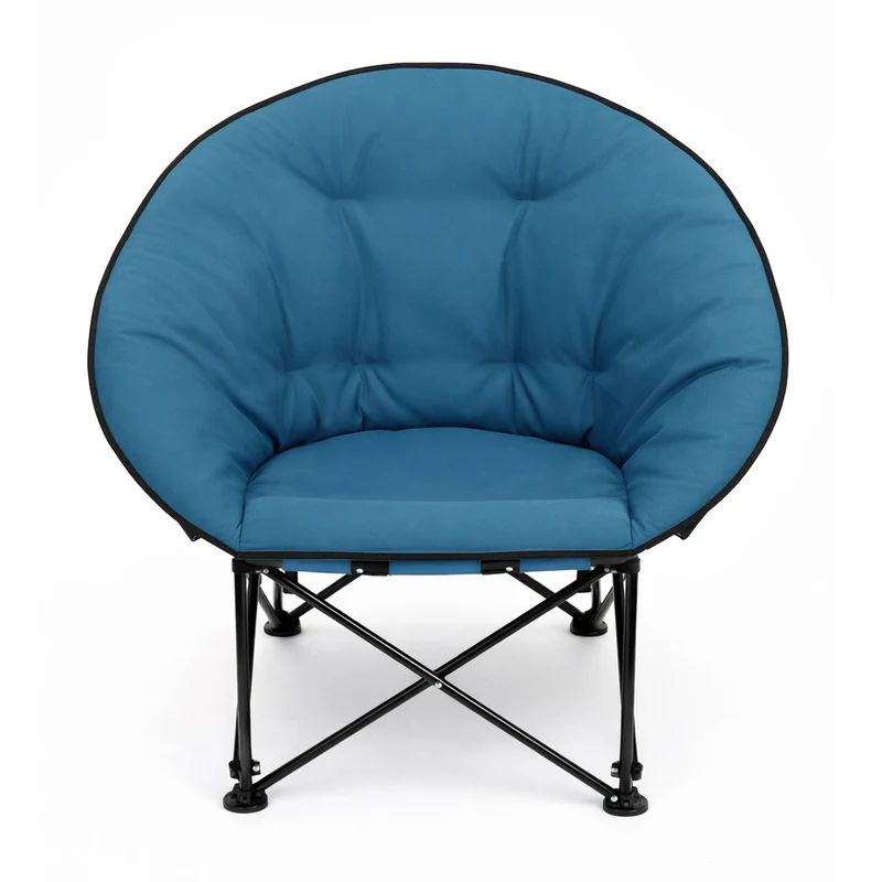 Sekey XXL Moonchair Campingstuhl klappbar bis 140 kg – Gepolsterter Garten- & Outdoor-Stuhl mit hoher Rückenlehne, Blau