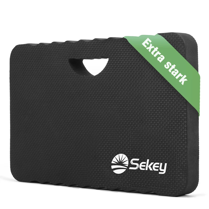 Sekey Kniekissen Gartenarbeit – 40 mm Extra Dicke Knie-Matte aus EVA, Rutschfest & Wasserfest, Multifunktionale Knieunterlage mit Griff, 43×28×4 cm