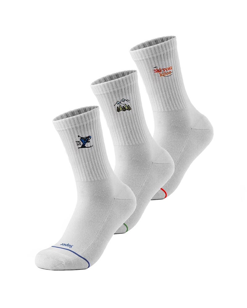 Socken für Ski-Fans – 3er Geschenk-Box