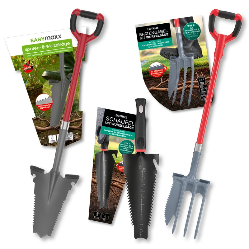Gartenwerkzeug-Set mit Wurzelsägefunktion - 3-tlg.