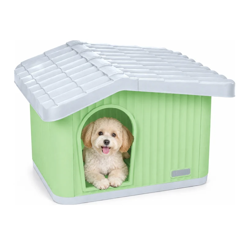 Katzenhaus & Hundehütte Indoor Outdoor, Haustierhaus Winterfest und Wetterfest 60 x 51 x 41 cm, Grün