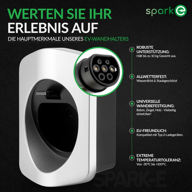 EV-Ladekabel Halterung - Typ 2 - Silber
