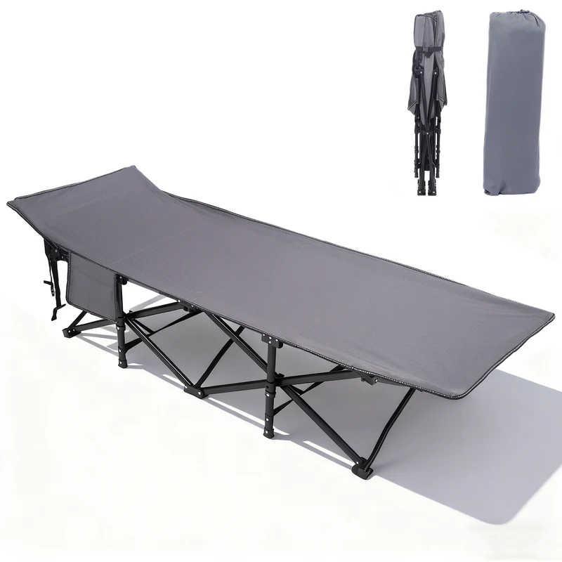 Sekey Feldbett Campingbett Klappbar 190×71×35 cm | 200 kg belastbar | 1200D Oxford | wahlweise mit 7 cm Matratze | Faltbare Camping- & Angelliege für Garten & Outdoor