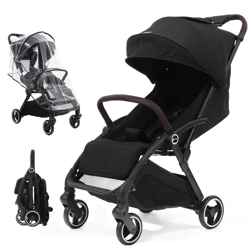 Sekey BW732 Reise-Kinderwagen Ultraleicht & Einhand-klappbar | 3-fach verstellbare Rückenlehne, 4-Rad-Federung, Regenschutz, 5-Punkt-Gurt, Handgepäckgeeignet