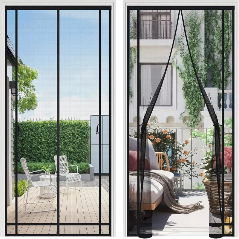 Sekey Fliegengitter für Balkontüren – Magnetisch, Zuschneidbar & Ohne Bohren | Insektenschutz Tür für Balkon, Terrasse & Schlafzimmer, Schwarz