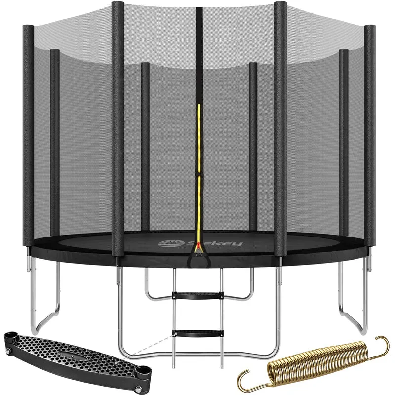 Sekey Trampolin Ø 366 cm für Garten – TÜV/GS-zertifiziertes Outdoor Trampolin mit Sicherheitsnetz, W-Beinen & Leiter – wetterfest & kindersicher, bis 150 kg belastbar