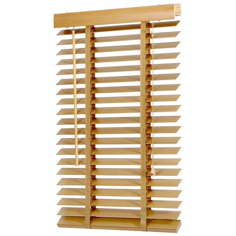 Sekey Jalousie aus Echtholz- Naturholzfarbe - 50 mm Lamellen mit natürlicher Holzoptik