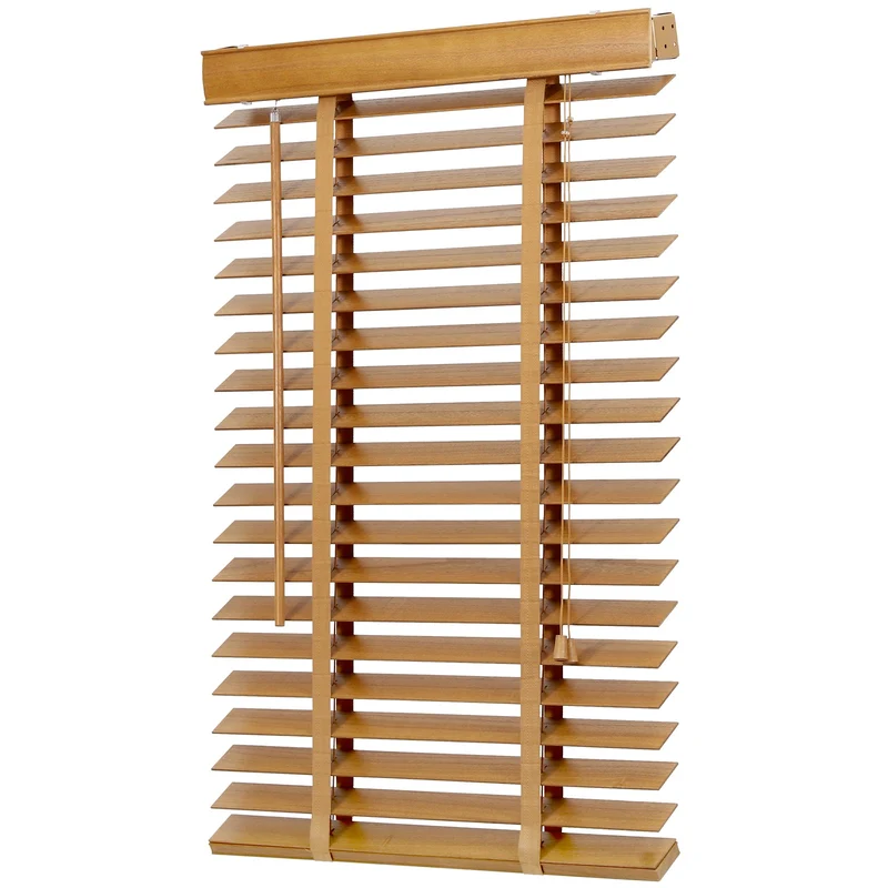 Sekey Jalousie aus Echtholz- Eichenfarbe - 50 mm Lamellen mit natürlicher Holzoptik