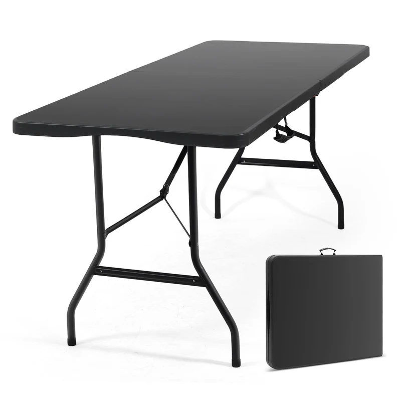 Sekey Klapptisch 152x70x74 cm – Robuster Buffettisch aus Kunststoff, tragbar mit Griff, wetterfest & faltbar – Campingtisch, Partytisch, Gartentisch für 4 Personen