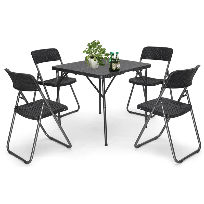 Sekey 5-teilig Gartenmöbel Set, 4 Stühle mit Tisch klappbar