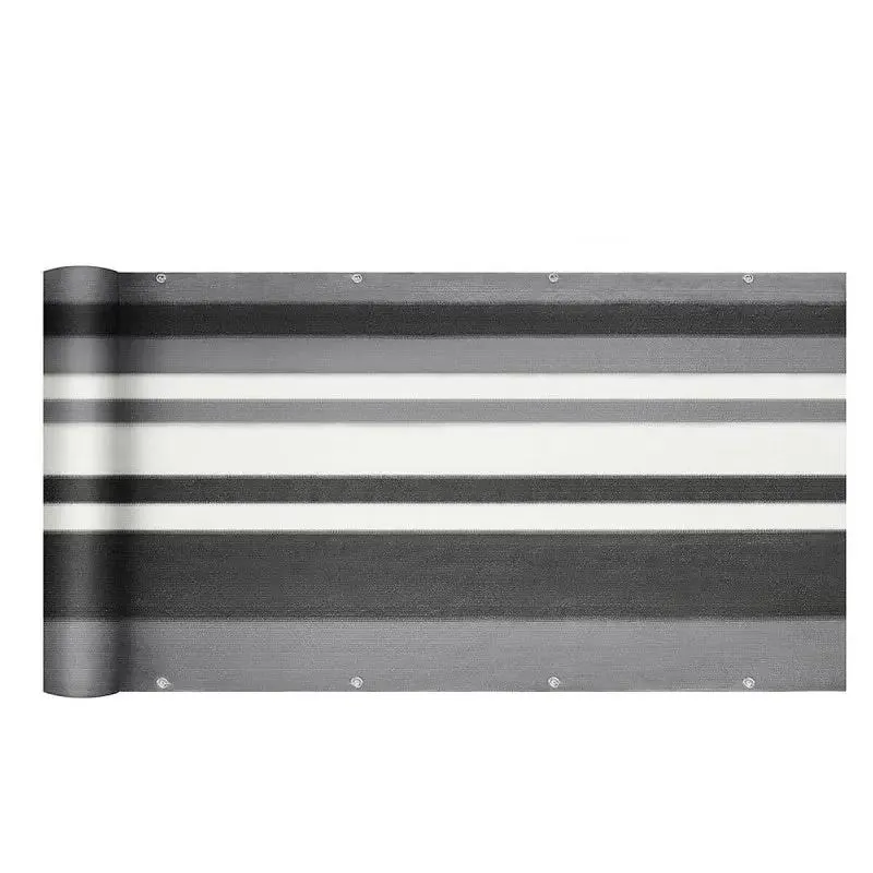 Sekey Balkon Sichtschutz aus 220 g/m² HDPE, Grau-weiß-schwarz gestreif