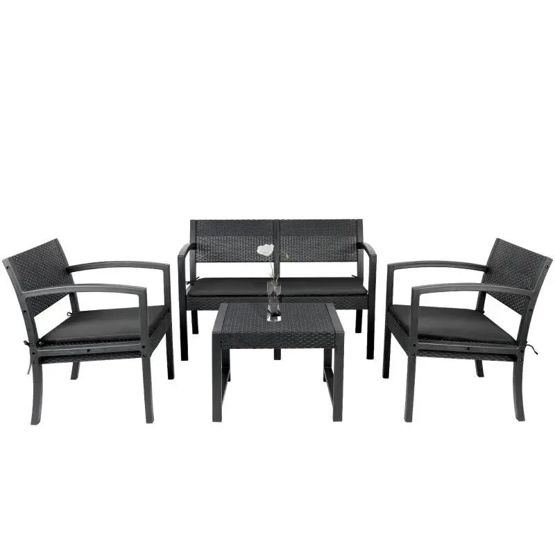 Sekey 4-teilig Gartenmöbel Set, Sofa, 2 Sessel und Gartentisch