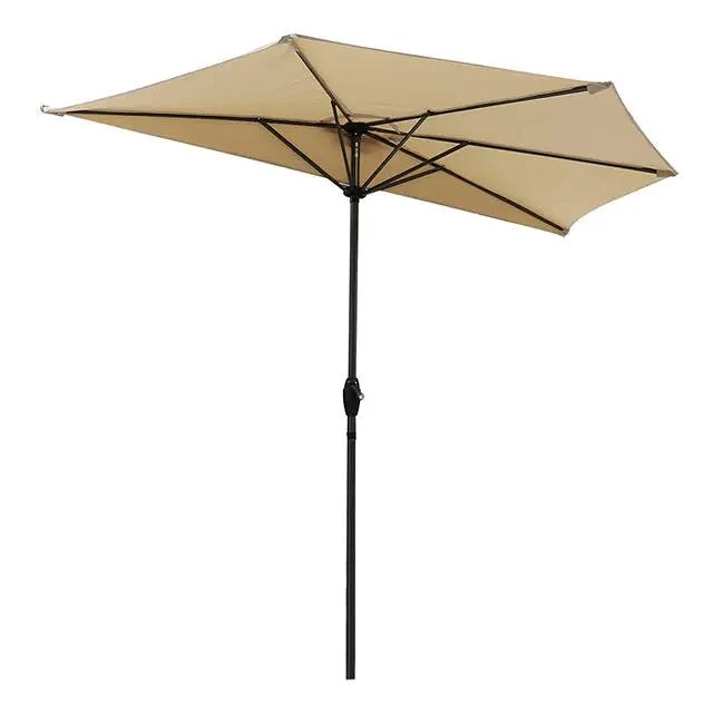 Sekey 270 cm Halbrund Sonnenschirm mit Kurbel, Sonnenschutz UV50+