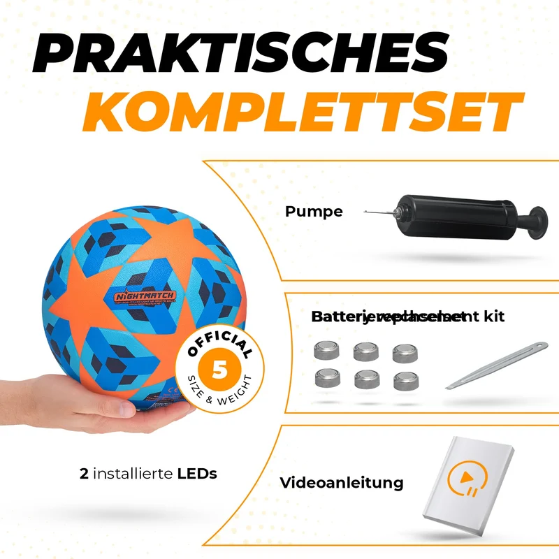 Leuchtfußball - Komplettset - Blau-Stern (Kopie)