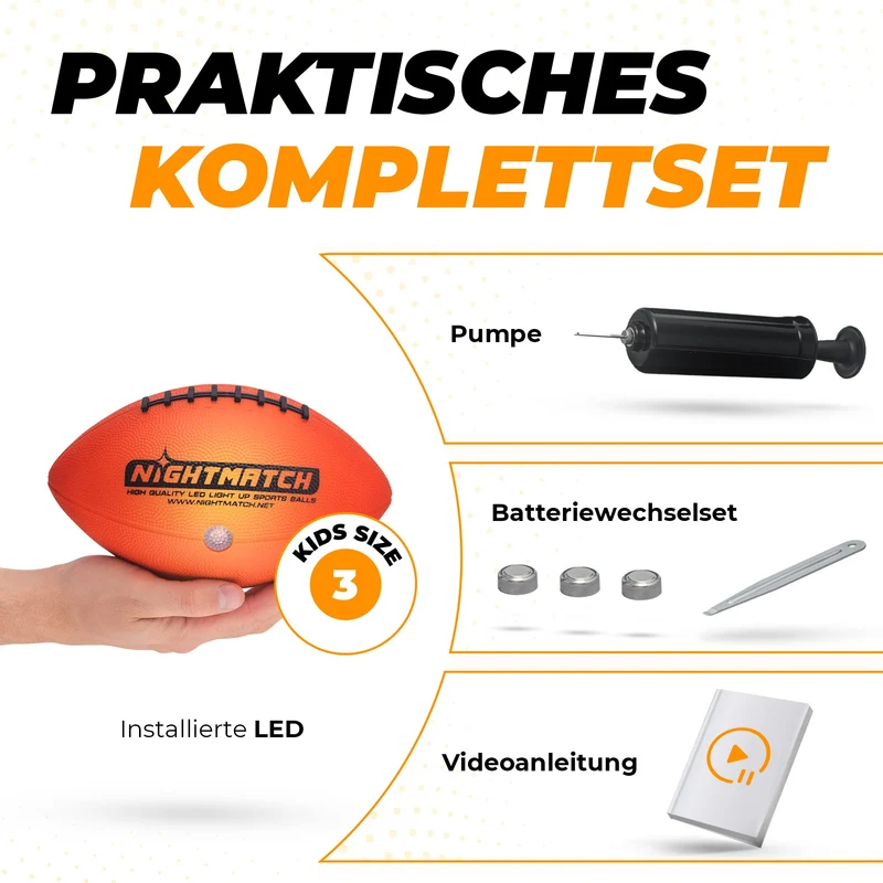 Leuchtfootball - Komplettset - Gr.3 - Orange