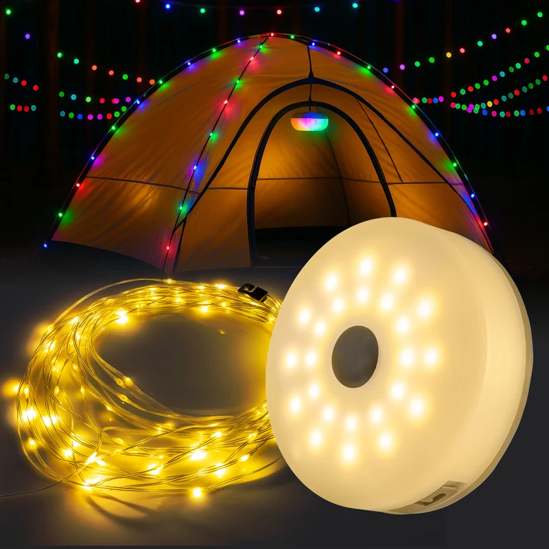 2in1-Outdoor-Beleuchtung - Lampe & Lichterkette in einem