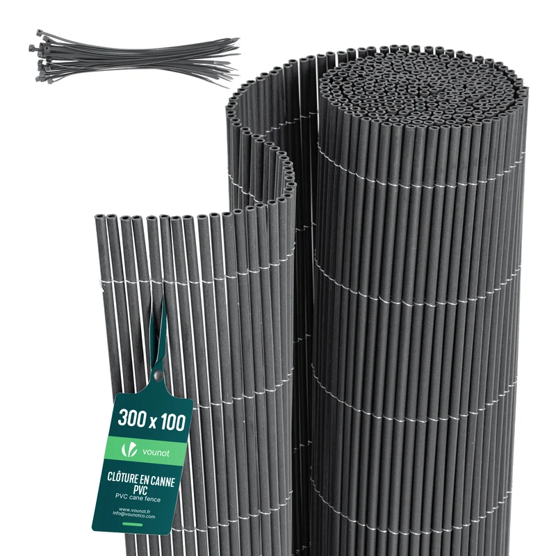 PVC Sichtschutzmatte Schilfmatte Sichtschutzzaun 100x300cm WAnthracite