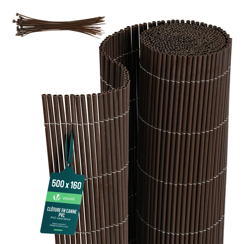 PVC Sichtschutzmatte Schilfmatte Sichtschutzzaun 160x500cm Weidenfarbe