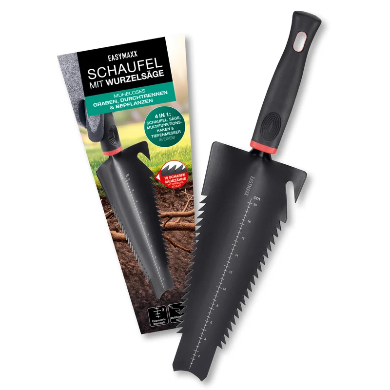Schaufel mit Wurzelsäge - Schwarz/Rot