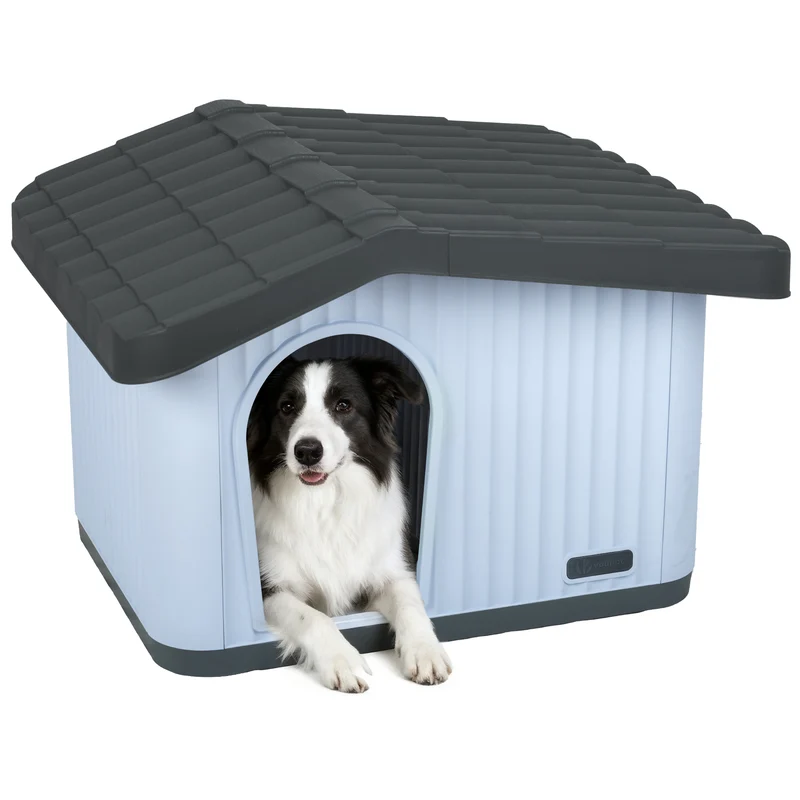 Katzenhaus & Hundehütte Indoor Outdoor, Haustierhaus Winterfest und Wetterfest 75 x 63 x 51 cm, Weiß