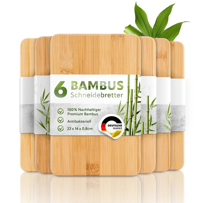 Schneidebretter aus Bambus - 6er-Set