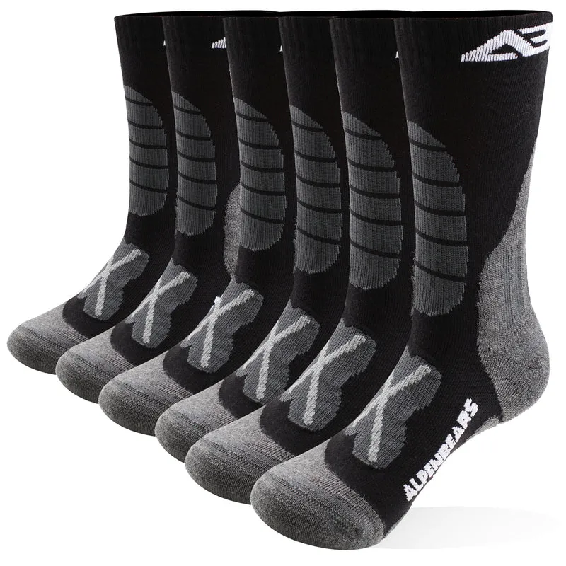 Wandersocken Merino Wolle - 3er-Set - Schwarz - Größe 39-42