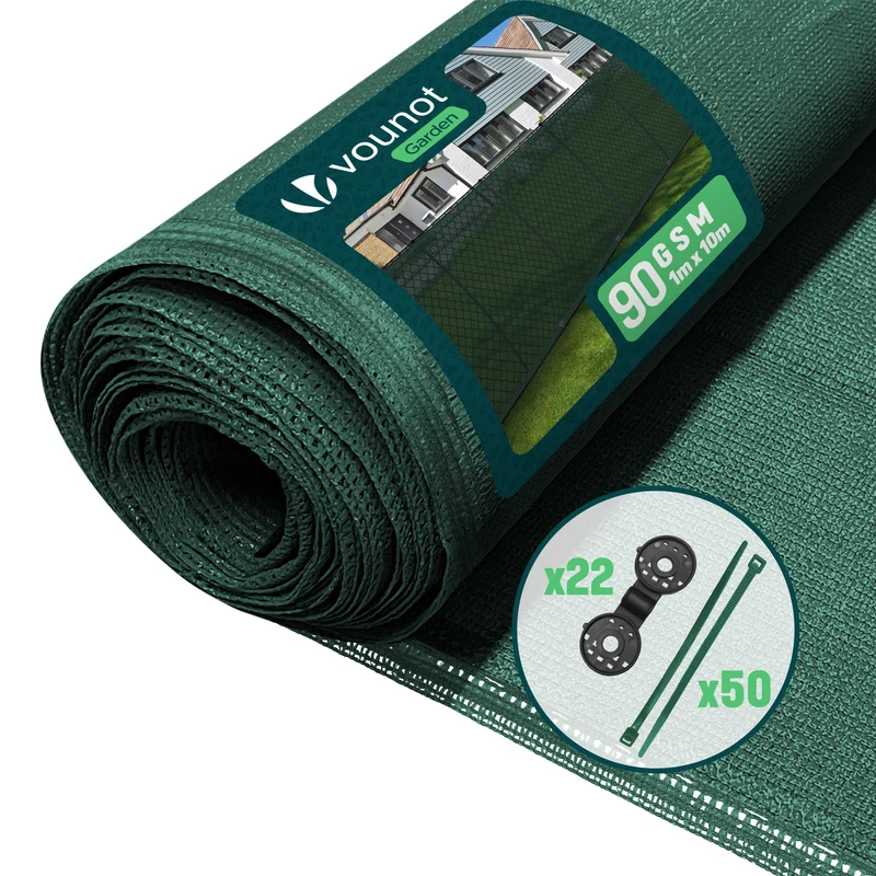 Zaunblende 1×10m, Sichtschutz Zaun 90 g/m² HDPE Schattiernetz, Grün