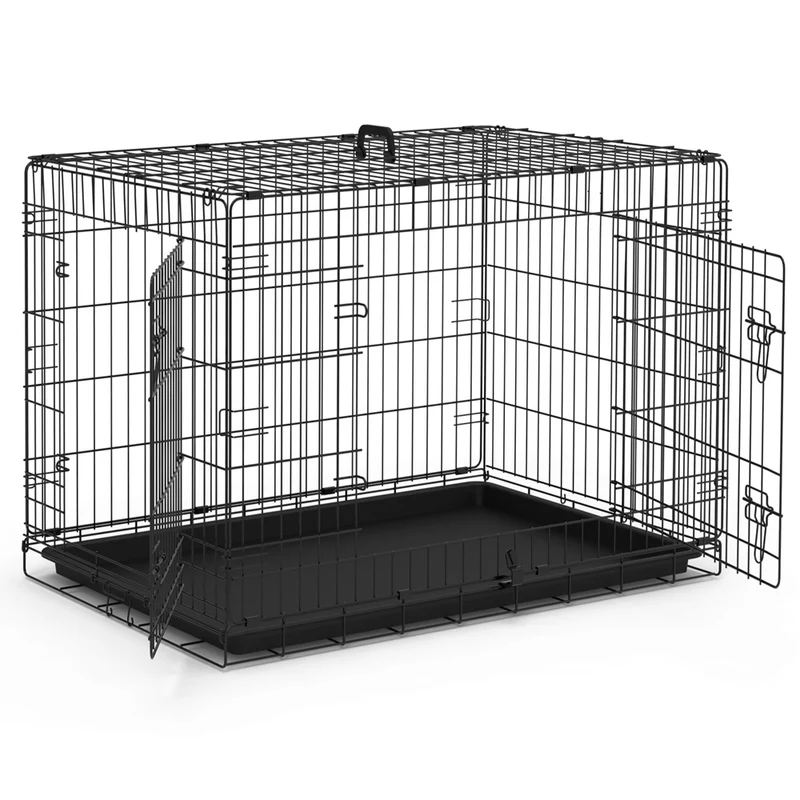 Hundekäfig Klappbar, Hundebox Auto mit Bodenschale, 107x70x78 cm XL