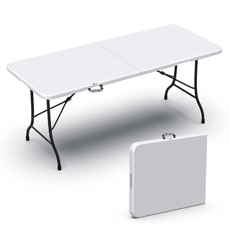Gartentisch Klapptisch 180x75 cm Campingtisch Buffettisch Klappbar, Weiß