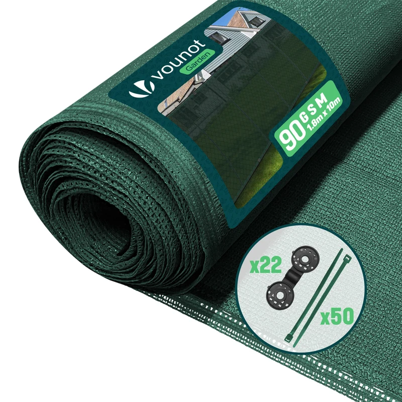 Zaunblende 1.8×10m, Sichtschutz Zaun 90 g/m² HDPE Schattiernetz, Grün