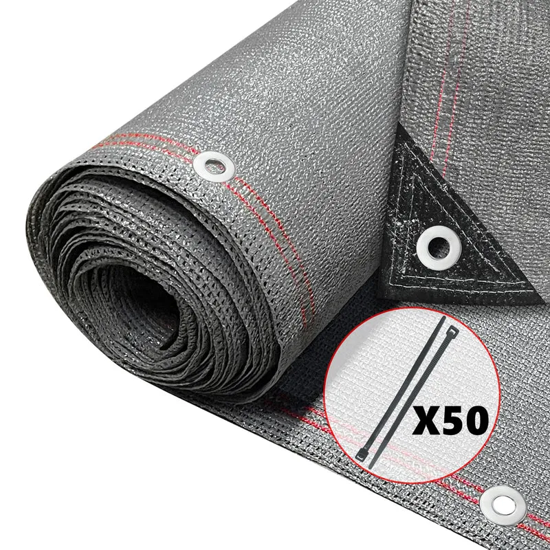Zaunblende 1×10m, Sichtschutz Zaun 230 g/m² HDPE Schattiernetz, Grau