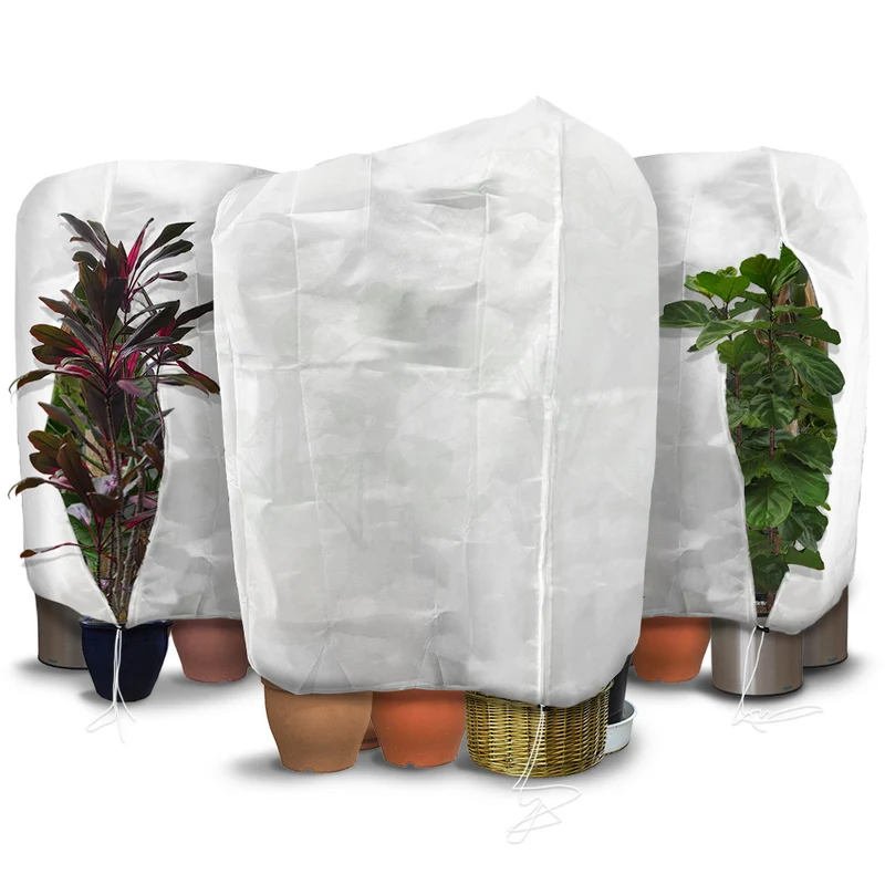 3er Set Winterschutz für Pflanzen Kübelpflanzen, Frostschutz Kübelpflanzensack mit Kordelzug, 80g/m², 200 x 240 cm