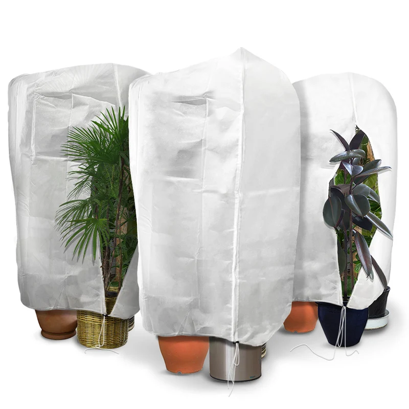 3er Set Winterschutz für Pflanzen Kübelpflanzen, Frostschutz Kübelpflanzensack mit Kordelzug, 80g/m², 120 x 180 cm